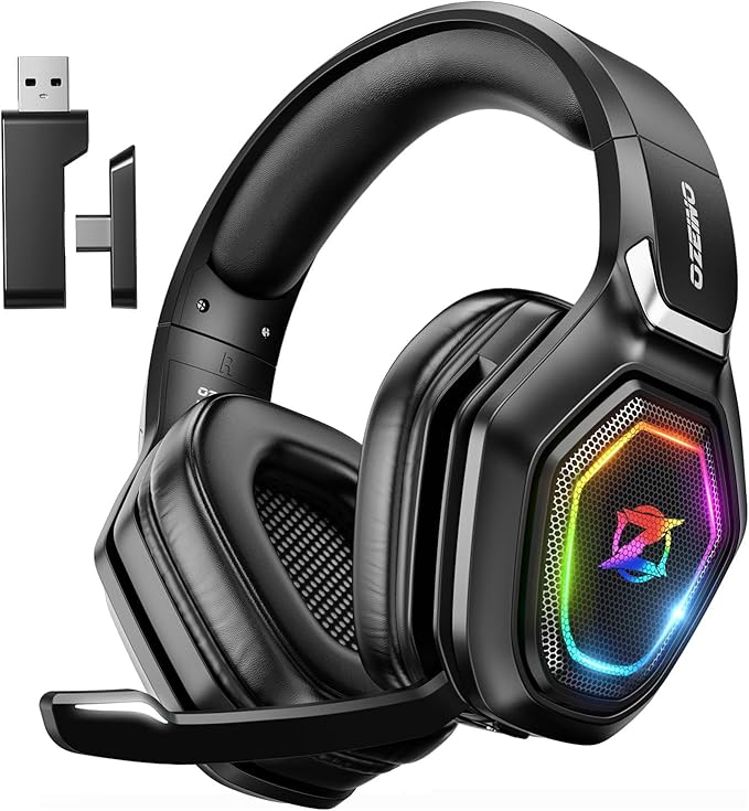 Wireless Gaming Headsets for PC, Ps5, Ps4 - Lossless Audio USB-A & USB-C Gaming Headphones with Flip Mic, 30-Hr Battery Bluetooth Headset for Switch, Laptop, Mobile, Mac