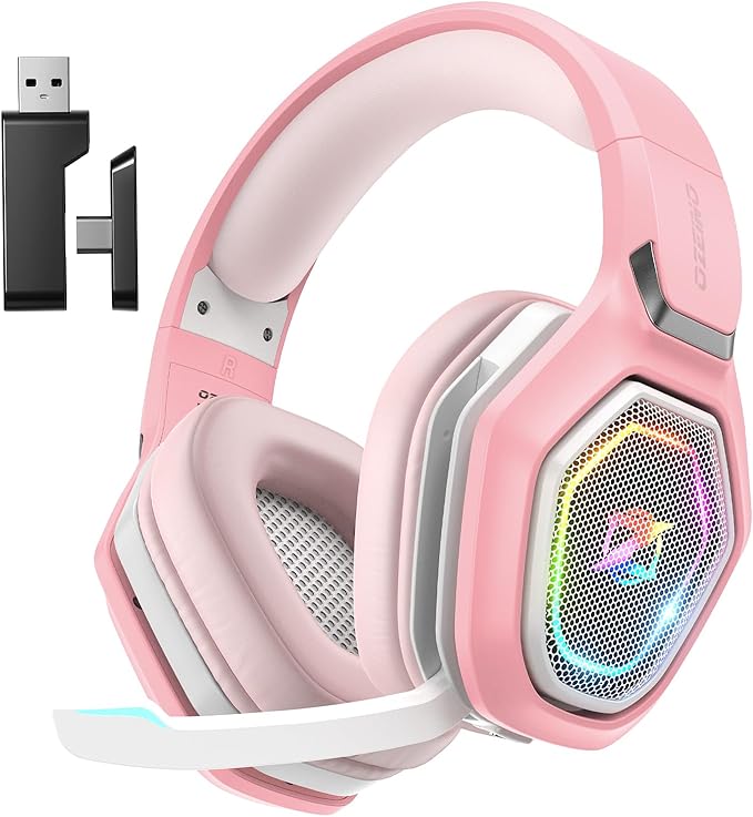 Wireless Gaming Headsets for PC, Ps5, Ps4 - Lossless Audio USB-A & USB-C Gaming Headphones with Flip Mic, 30-Hr Battery Bluetooth Headset for Switch, Laptop, Mobile, Mac