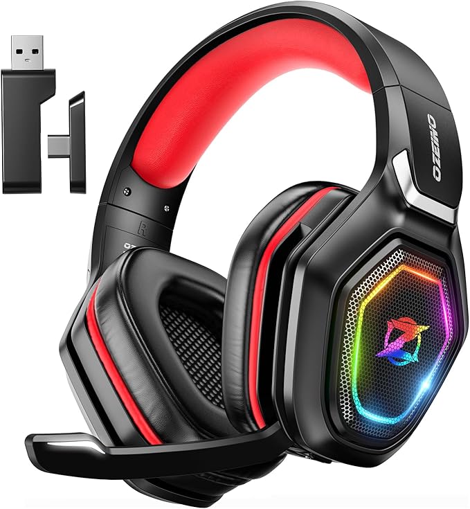 Wireless Gaming Headsets for PC, Ps5, Ps4 - Lossless Audio USB-A & USB-C Gaming Headphones with Flip Mic, 30-Hr Battery Bluetooth Headset for Switch, Laptop, Mobile, Mac