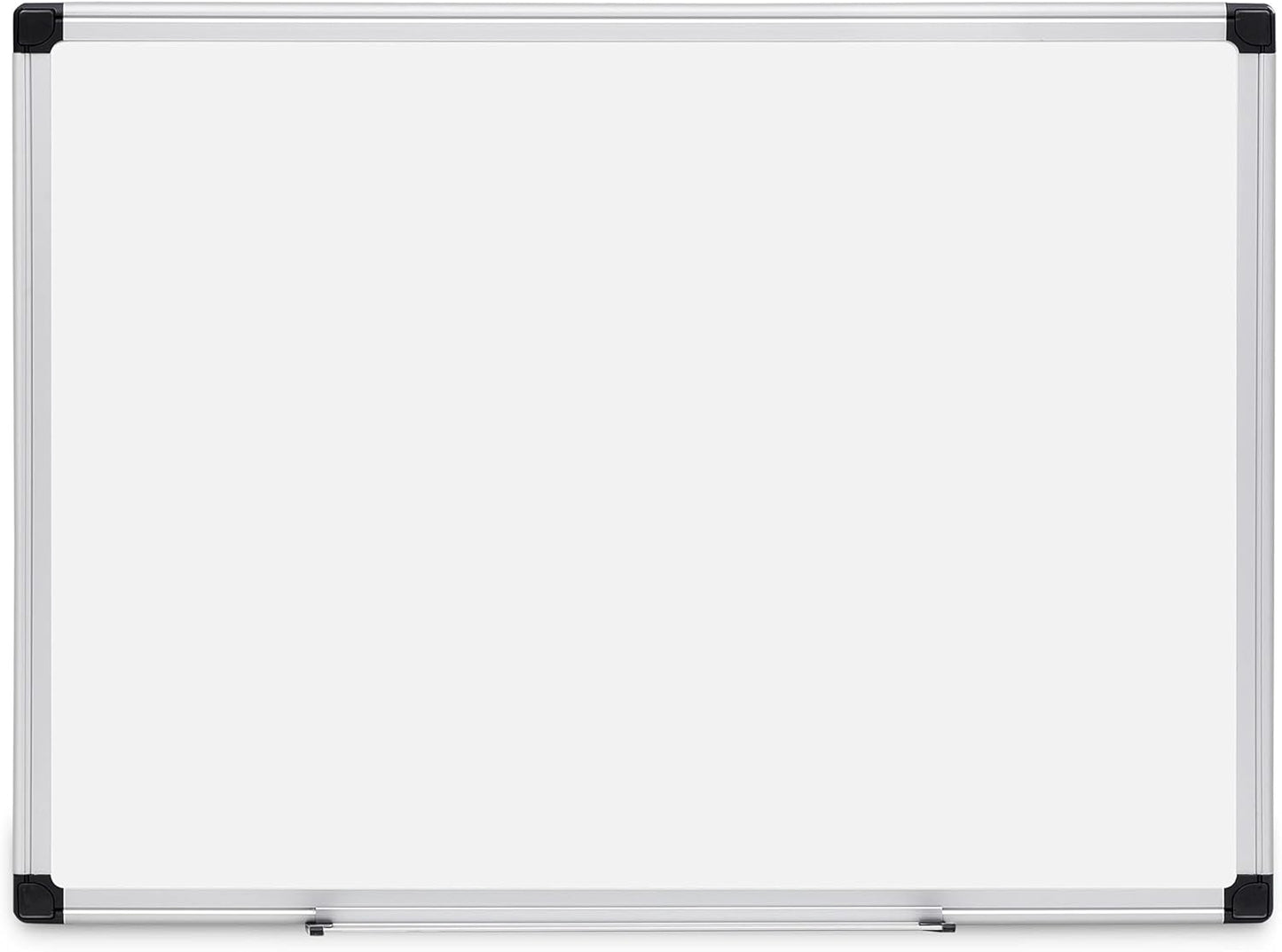 Magnetic Dry Erase Whiteboard, 24"W x 18"H, Aluminium Frame, Silver/White