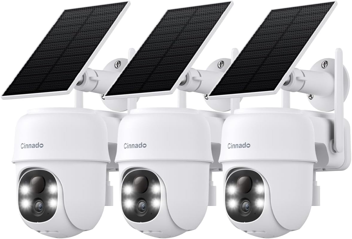 Cameras for Home Security-2.4G WiFi Outdoor Camera Wireless Solar/Battery Powered, 360° Viewing, Human Detection, Color Night Vision, Cloud/SD Storage B6 (B6-Black-1pack-2.4G