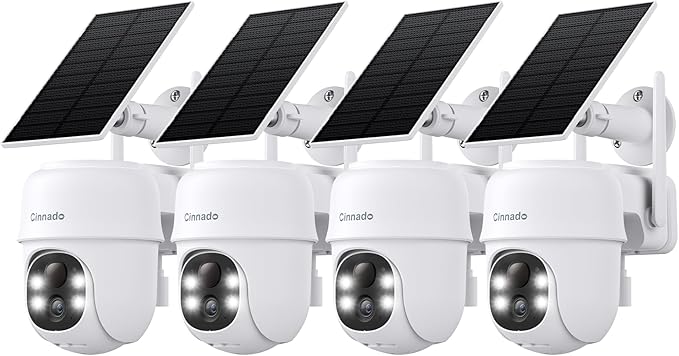Cameras for Home Security-2.4G WiFi Outdoor Camera Wireless Solar/Battery Powered, 360° Viewing, Human Detection, Color Night Vision, Cloud/SD Storage B6 (B6-Black-1pack-2.4G