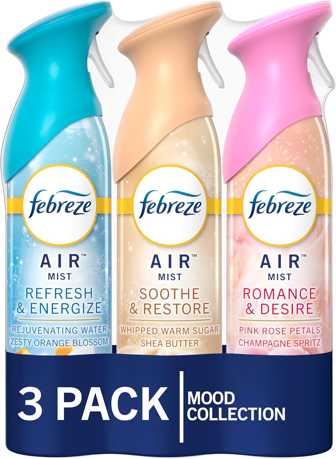Febreze Air Mist Air Freshener Spray, Odor-Fighting Room Spray, Air Fresheners for Home and Bathroom and Kitchen, Aerosol Can, Unstopables Fresh Scent, 8.8oz, 3 Count