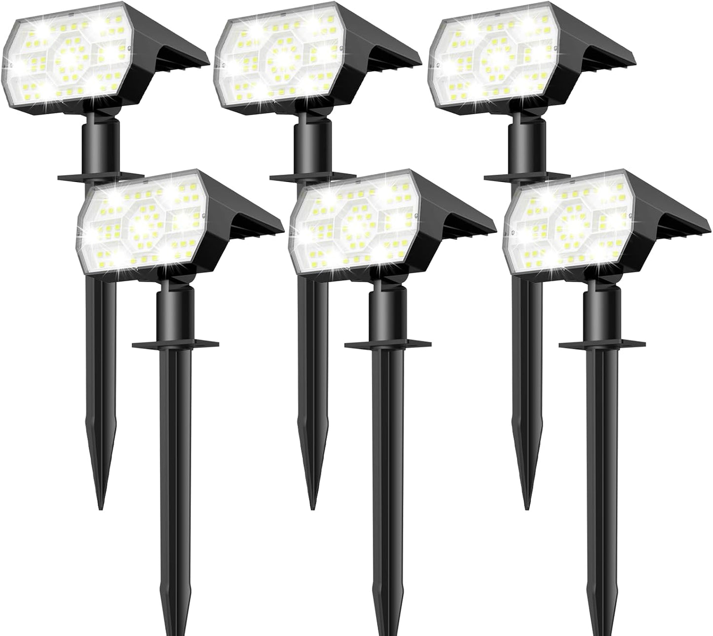 Solar Lights Outdoor Waterproof IP68, 56 LED 3 Lighting Modes Solar Powered Garden Yard Spot Solar Lights for Outside Landscape- 4 Pack (Cool White)