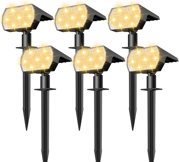 Solar Lights Outdoor Waterproof IP68, 56 LED 3 Lighting Modes Solar Powered Garden Yard Spot Solar Lights for Outside Landscape- 4 Pack (Cool White)
