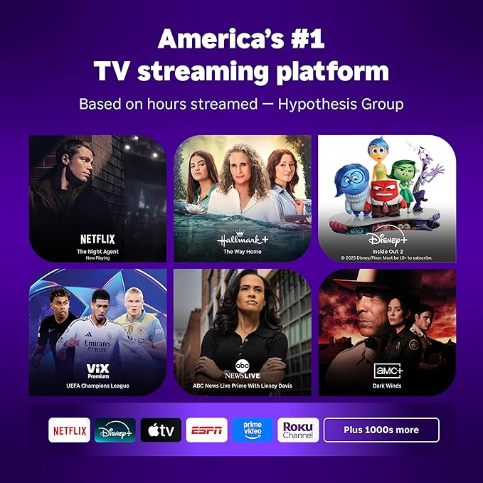 Roku Streaming Stick 4K - HDR & Dolby Vision Roku Streaming Device for TV with Voice Remote & Long-Range Wi-Fi - Free & Live TV
