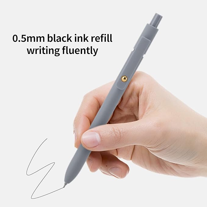 Gel Pens, 6 Pcs 0.5mm Quick Dry Black Ink Pens Fine Point Smooth Writing Pens, Cute Office School Supplies Gifts for Women
