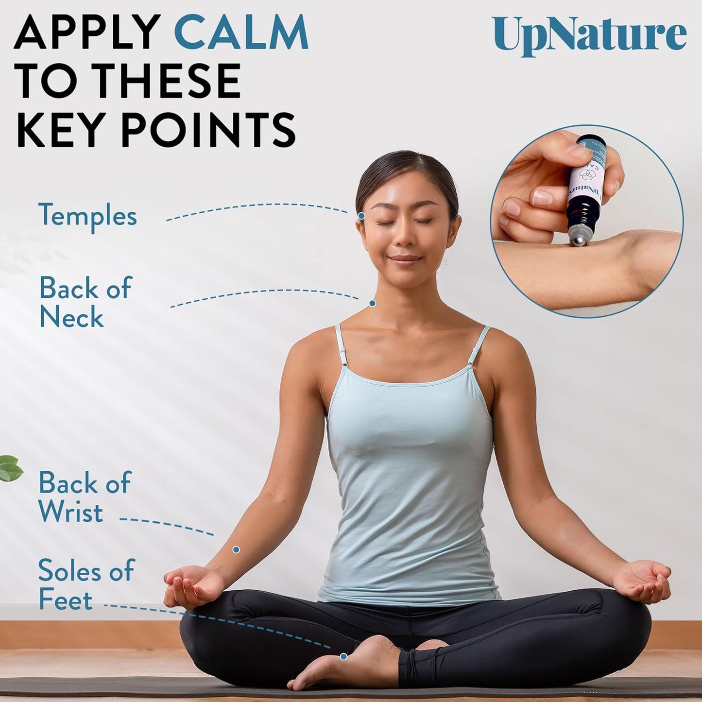 UpNature Calm Essential Oil Roll On - 100% Natural Stress Relief Aromatherapy - Relaxation Self Care Gifts for Women - Nurse Essentials