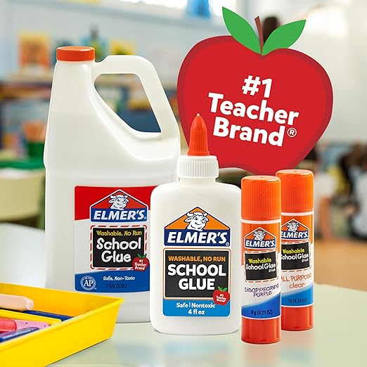 Elmer's Disappearing Purple School Glue Sticks Washable 6 Grams 12 Count