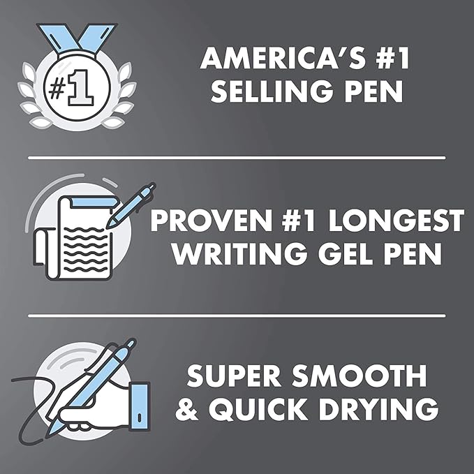 G2 Pens 1.0 mm - Bold Point, Refillable & Retractable Ballpoint Pens, Pack of 10; 5 Black & 5 Blue