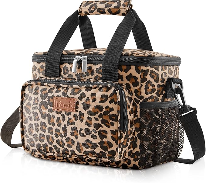 Lifewit Medium Lunch Bag Insulated Lunch Box Soft Cooler Cooling Tote for Adult Men Women, Black 12-Can (9L)