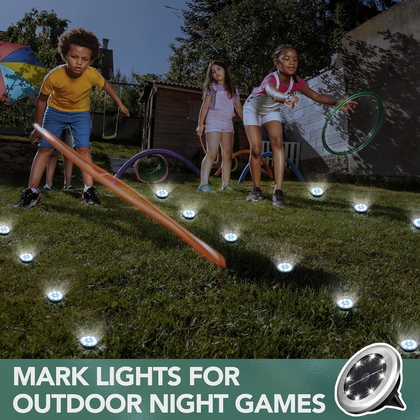 Mini Solar Ground Lights, 10 Pack Solar Lights Outdoor Waterproof, Pathway Lights Solar Powered, Solar Garden Light, Landscape Lighting for Yard Driveway Walkway (Cool White)