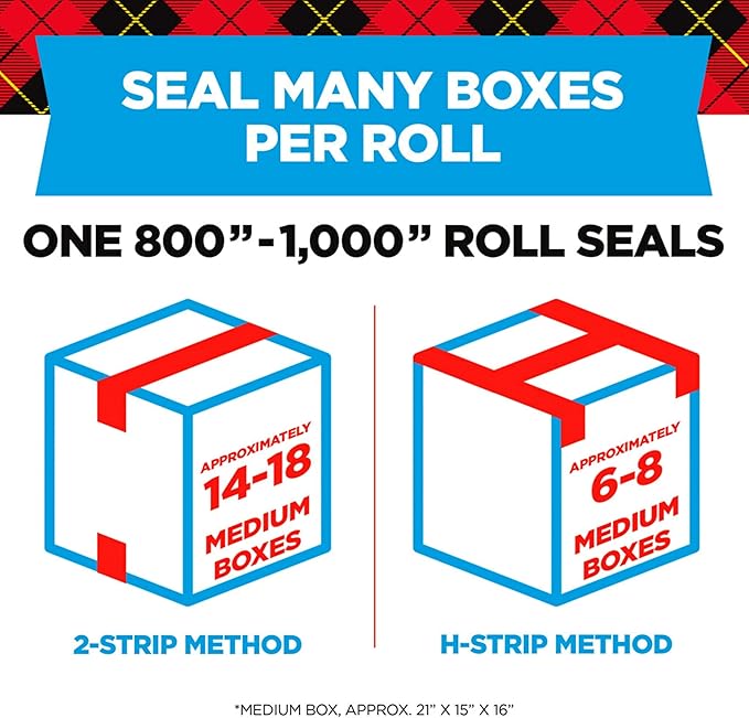 Scotch Heavy Duty Shipping Packaging Tape, 1.88" x 27.7 yd, Great for Packing, Shipping & Moving, Clear, 1 Dispensered Roll (142L)