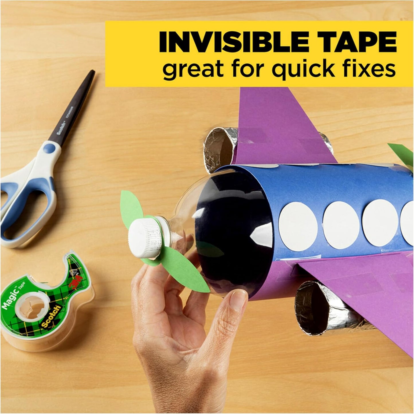 Scotch Magic Tape, 3 Dispensered Rolls, Numerous Applications, Invisible, Clear Tape Engineered for Repairing, 3/4 x 300 Inches