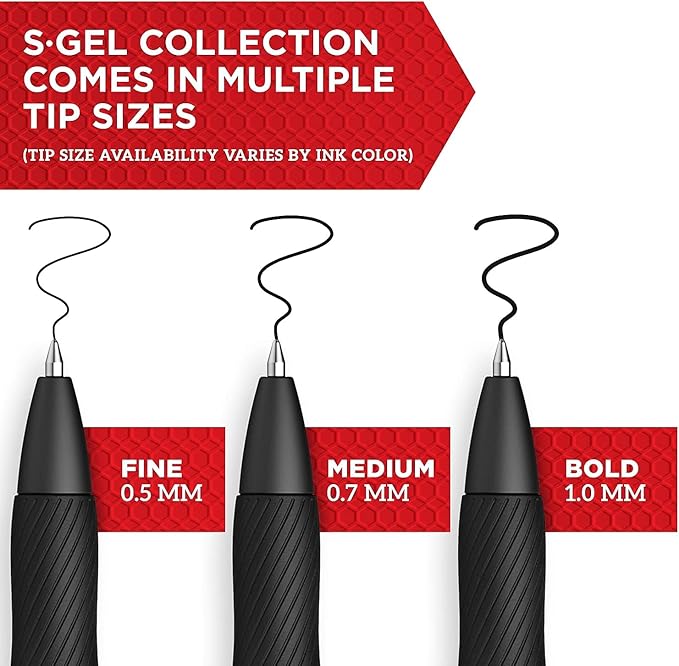 Sharpie S-Gel Gel Pens Drawing Pens Gel Ink For Journaling Writing Coloring Medium Point (0.7Mm) Black Ink Pen 36 Count