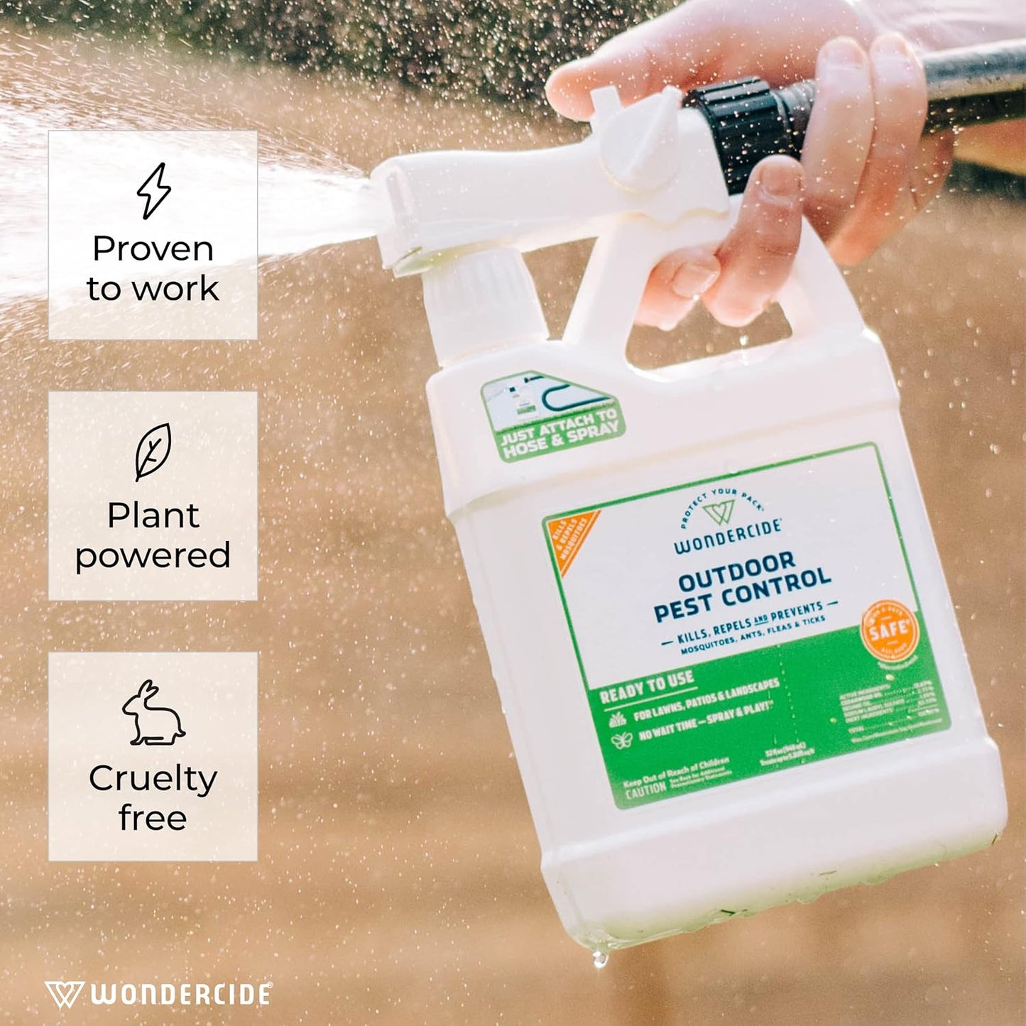 Outdoor Pest Control Spray with Natural Essential Oils - Mosquito, Ant, Insect Repellent, Treatment, Killer - Safe Around Pets Kids 32 oz