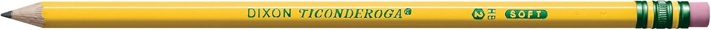Ticonderoga Wood-Cased Pencils, Pre-Sharpened, #2 HB Soft, Yellow, 30 Count