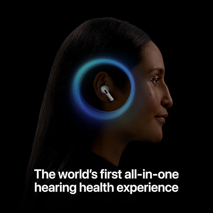 Apple AirPods Pro 2 Wireless Earbuds, Active Noise Cancellation, Hearing Aid Feature, Bluetooth Headphones, Transparency, Personalized Spatial Audio, High-Fidelity Sound, H2 Chip, USB-C Charging
