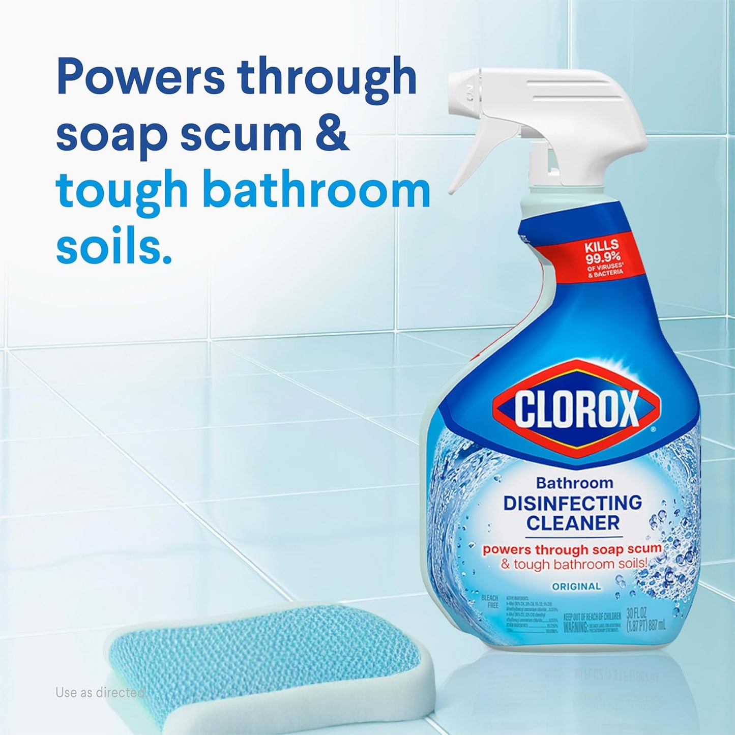 Clorox Disinfecting All-Purpose Cleaner 32 Oz and Disinfecting Bathroom Cleaner, Household Essentials, 30 Oz, Pack of 390