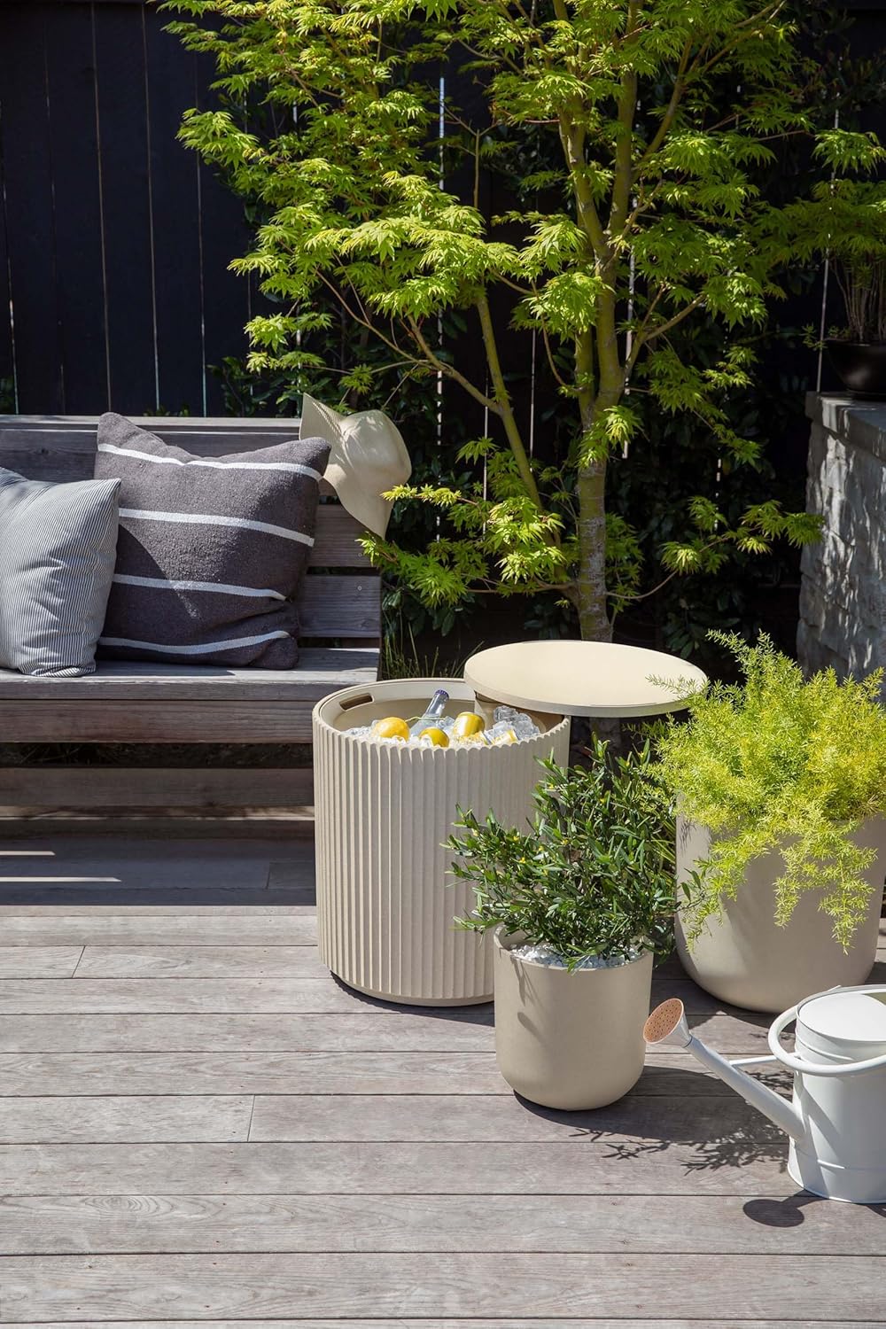 Chill Side Table - 2 in 1 - Designed for use as Outdoor Side Table, Patio Decor and Ice Chest