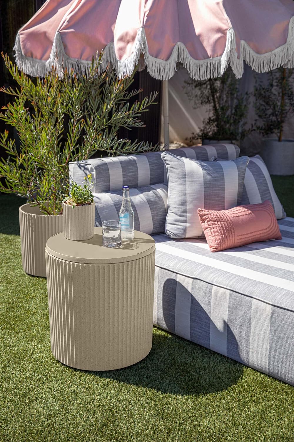 Chill Side Table - 2 in 1 - Designed for use as Outdoor Side Table, Patio Decor and Ice Chest