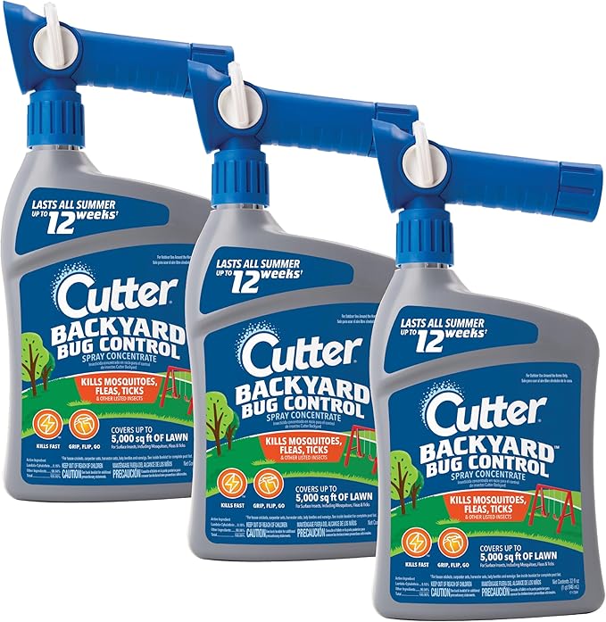 Cutter Backyard Bug Control Spray Concentrate, Mosquito Repellent, Kills Mosquitoes, Fleas & Listed Ants, 32 fl Ounce