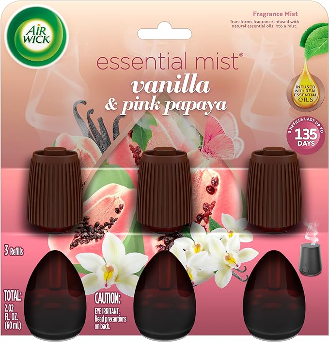AIR WICK Essential Mist - Triple Refill Hawaii Exotic Papaya & Hibiscus Flower (3X.67) oz.