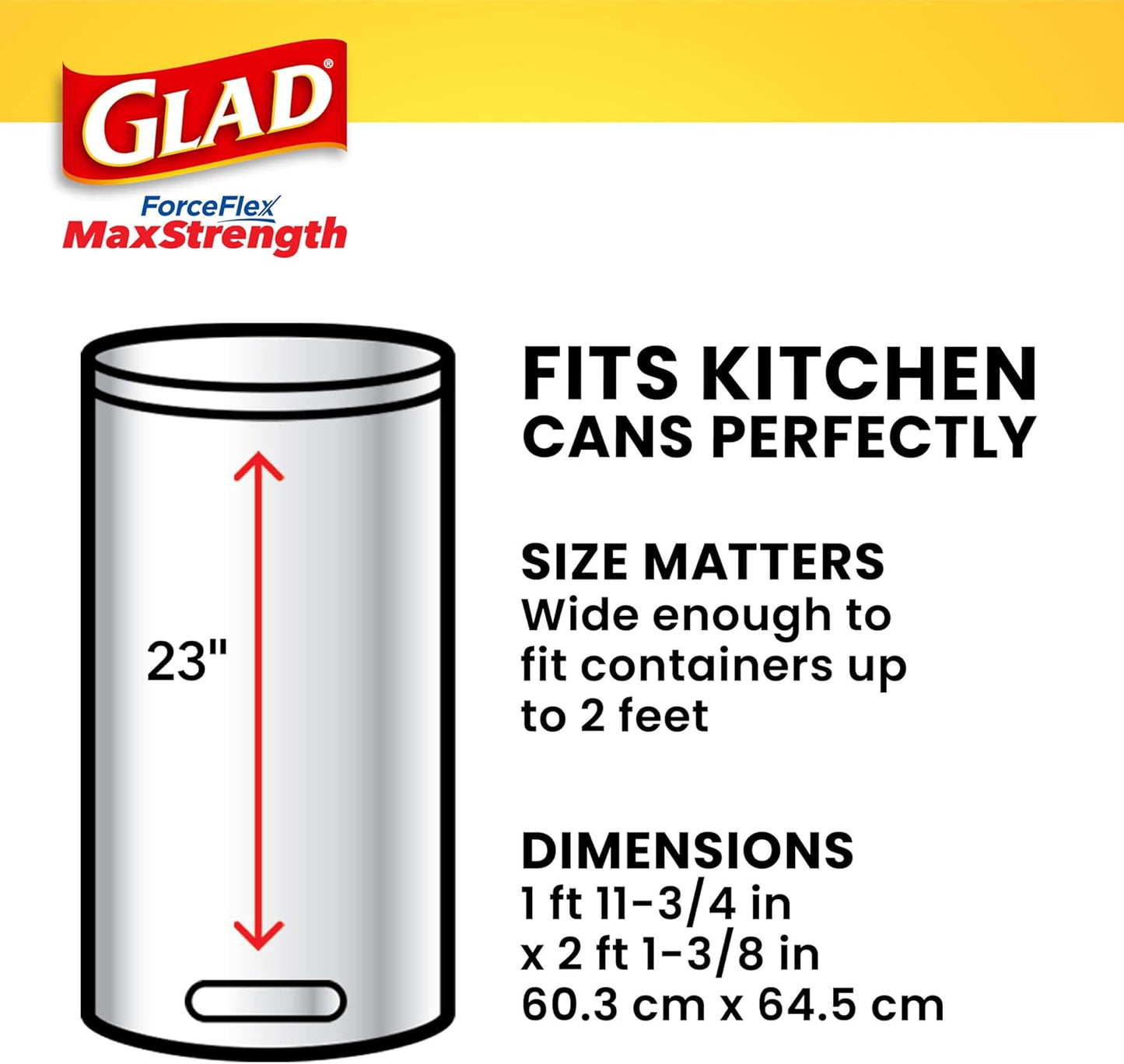 Glad Tall Kitchen Trash Bags 13 Gallon, MaxStrength Cherry Blossom Garbage Bags, Drawstring, 90 Count