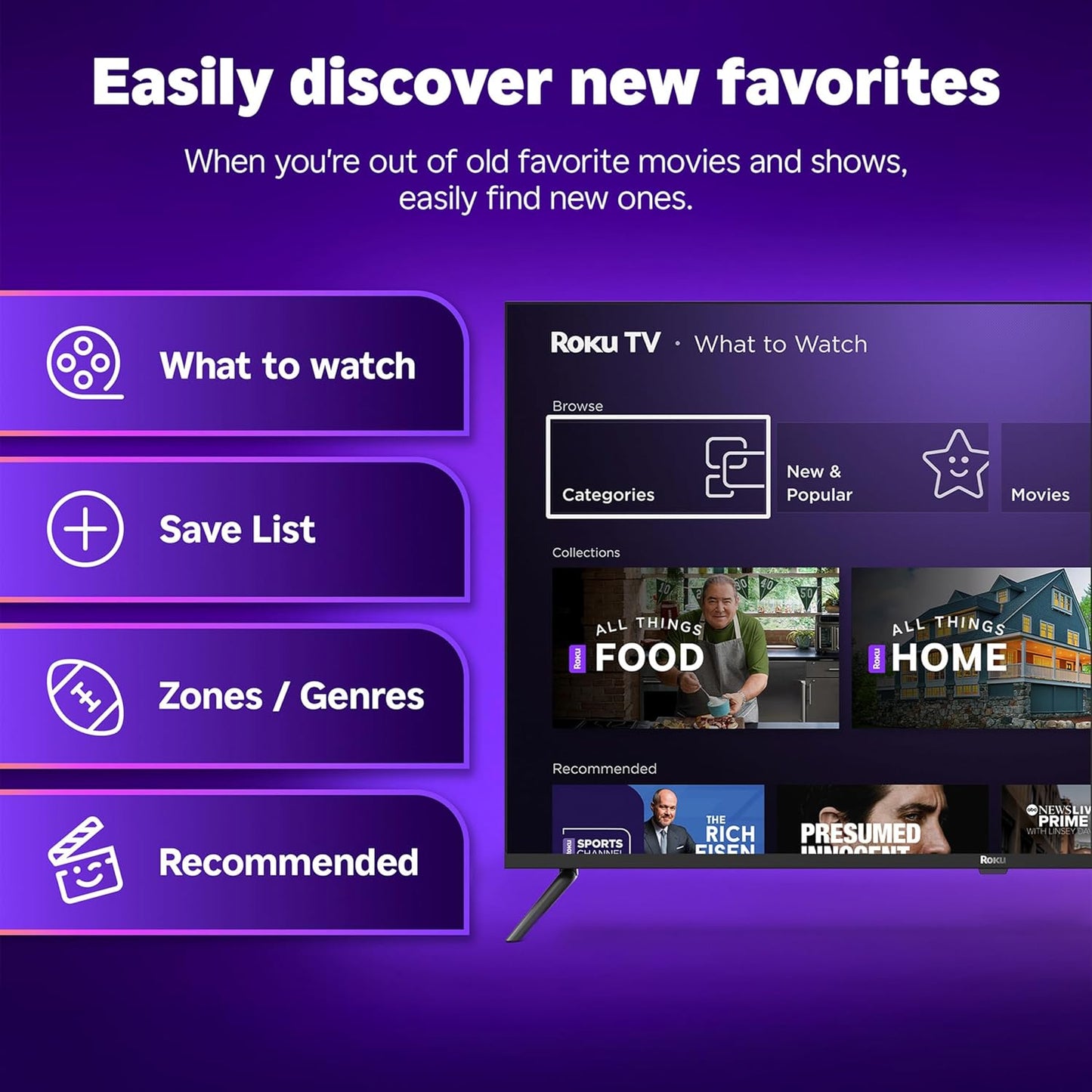 Roku Smart TV 2025 – 43-Inch Select Series, 4K HDR TV – RokuTV with Enhanced Voice Remote – Flat Screen LED Television with Wi-Fi for Streaming Live Local News, Sports, Family Entertainment