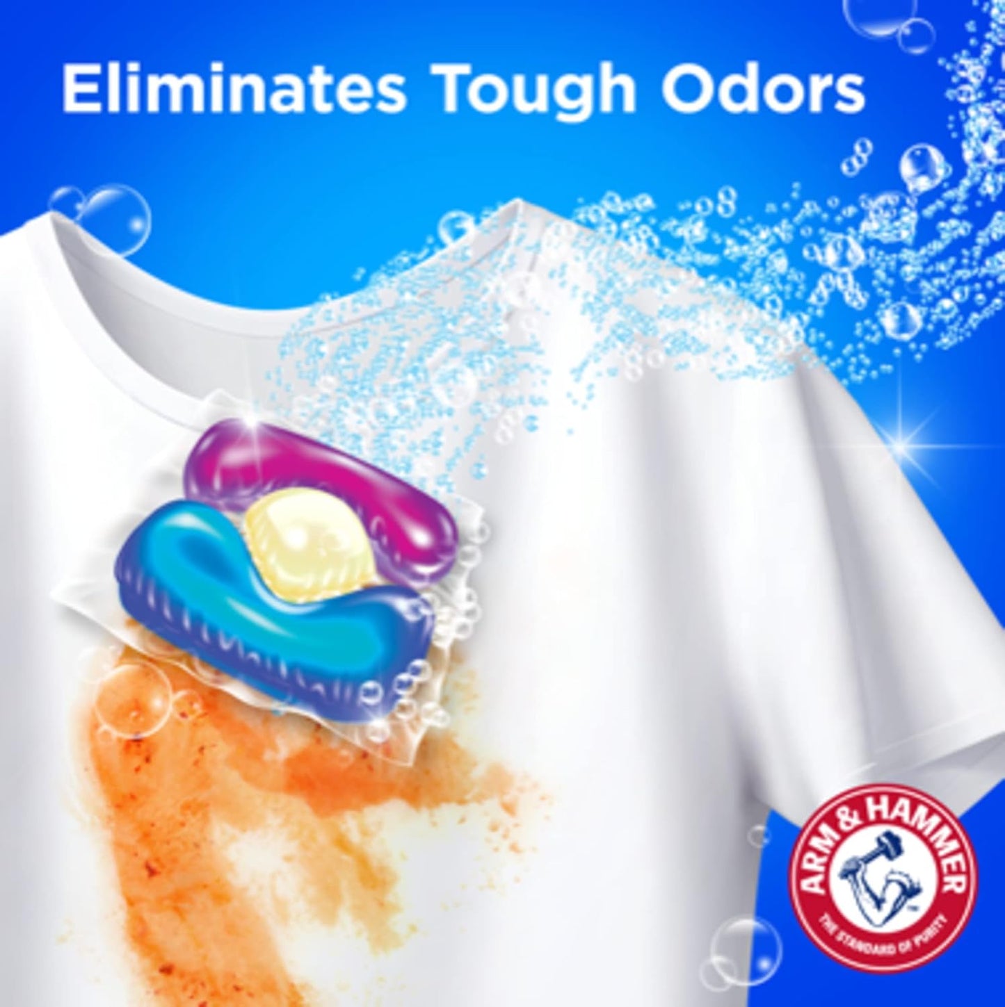Arm & Hammer Plus OxiClean With Odor Blasters Laundry Detergent 5-IN-1 Power Paks, 42CT (Packaging may vary) (Pack of 2)