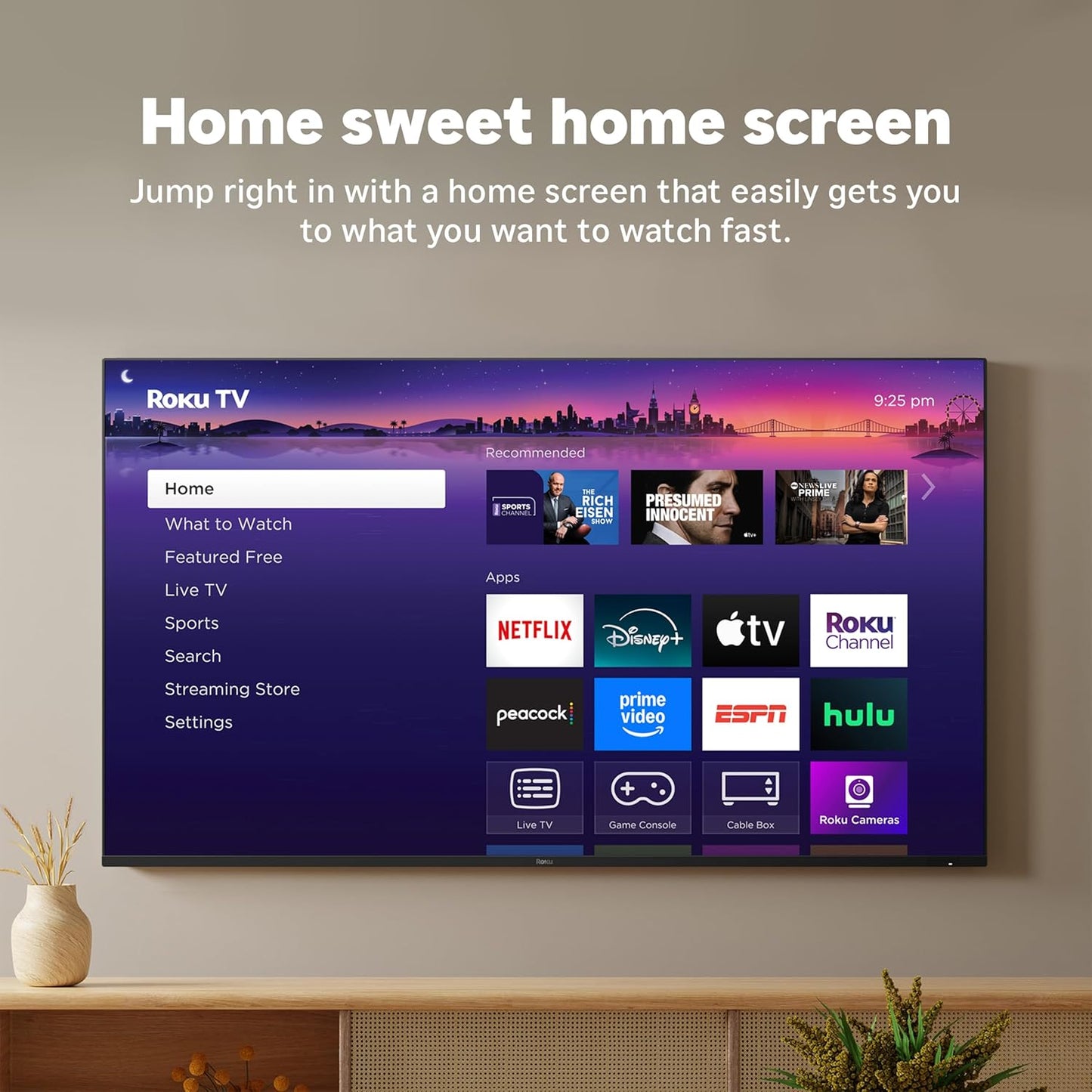 Roku Smart TV 2025 – 55-Inch Pro Series, Mini-LED TV – RokuTV with Backlit Voice Remote Pro – Flat Screen 4K QLED Television with 120Hz Refresh Rate & Dolby Vision IQ, Live News, Sports, Entertainment