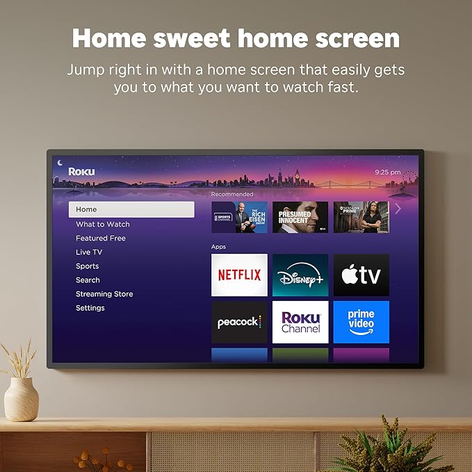 Roku Streaming Stick HD 2025 — HD Streaming Device for TV with Roku Voice Remote, Free & Live TV