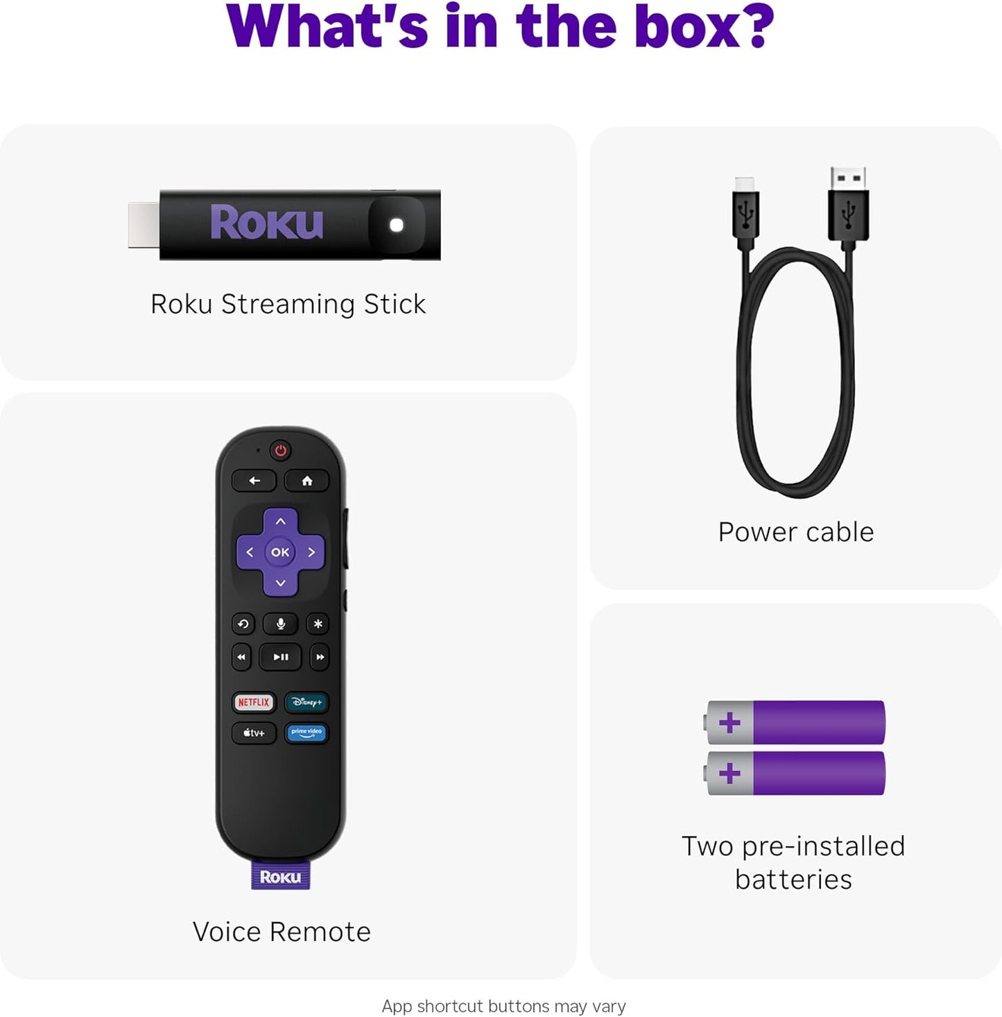 Roku Streaming Stick HD 2025 — HD Streaming Device for TV with Roku Voice Remote, Free & Live TV