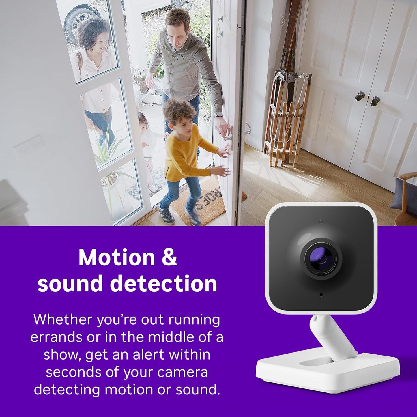Roku Indoor Camera - Home Security - 2-Pack - Wired Security Camera & Pet Monitor with 1080p HD Color Night Vision, Works with Alexa & Google, Motion & Sound Detection, WDR & WiFi 6