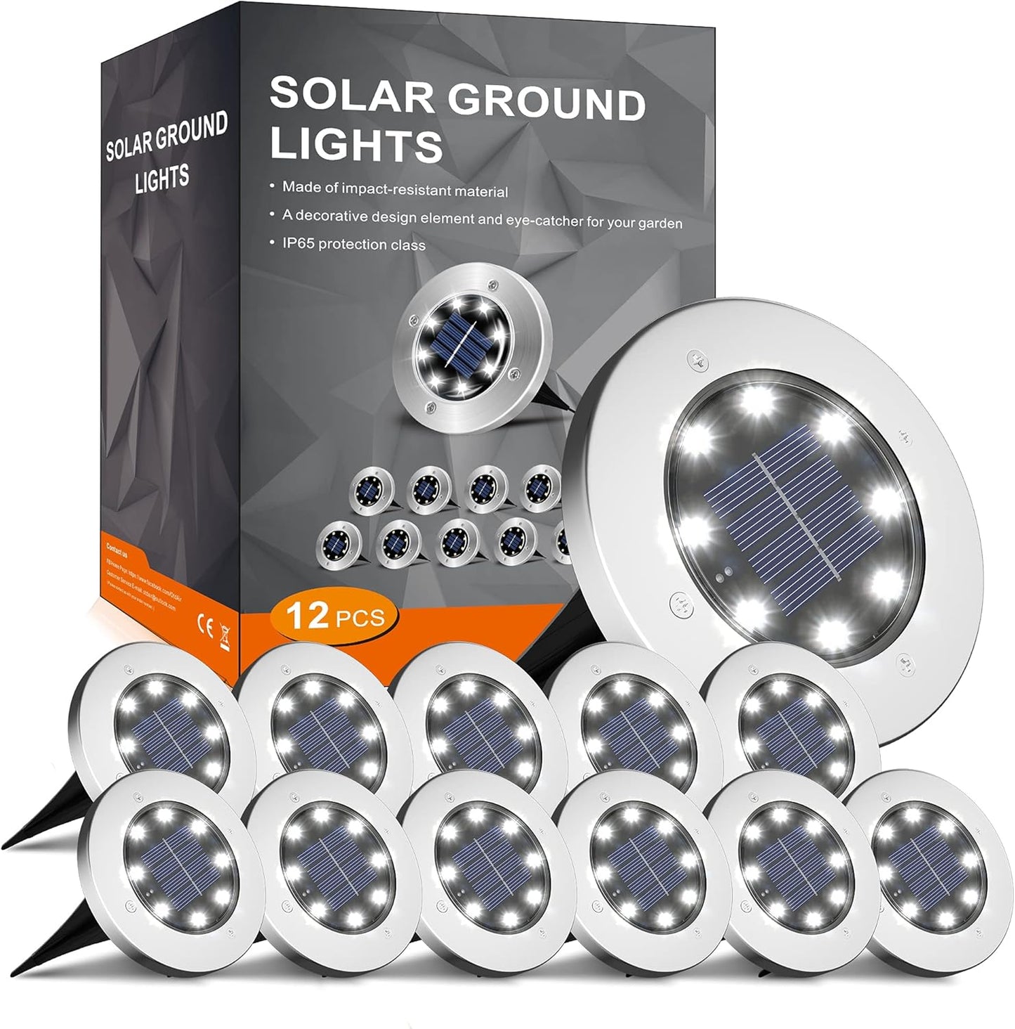 Solar Lights for Outside,8 Pack Solar Light Outdoor Waterproof, Garden Lights Landscape Lighting for Patio Pathway Lawn Driveway Walkway White