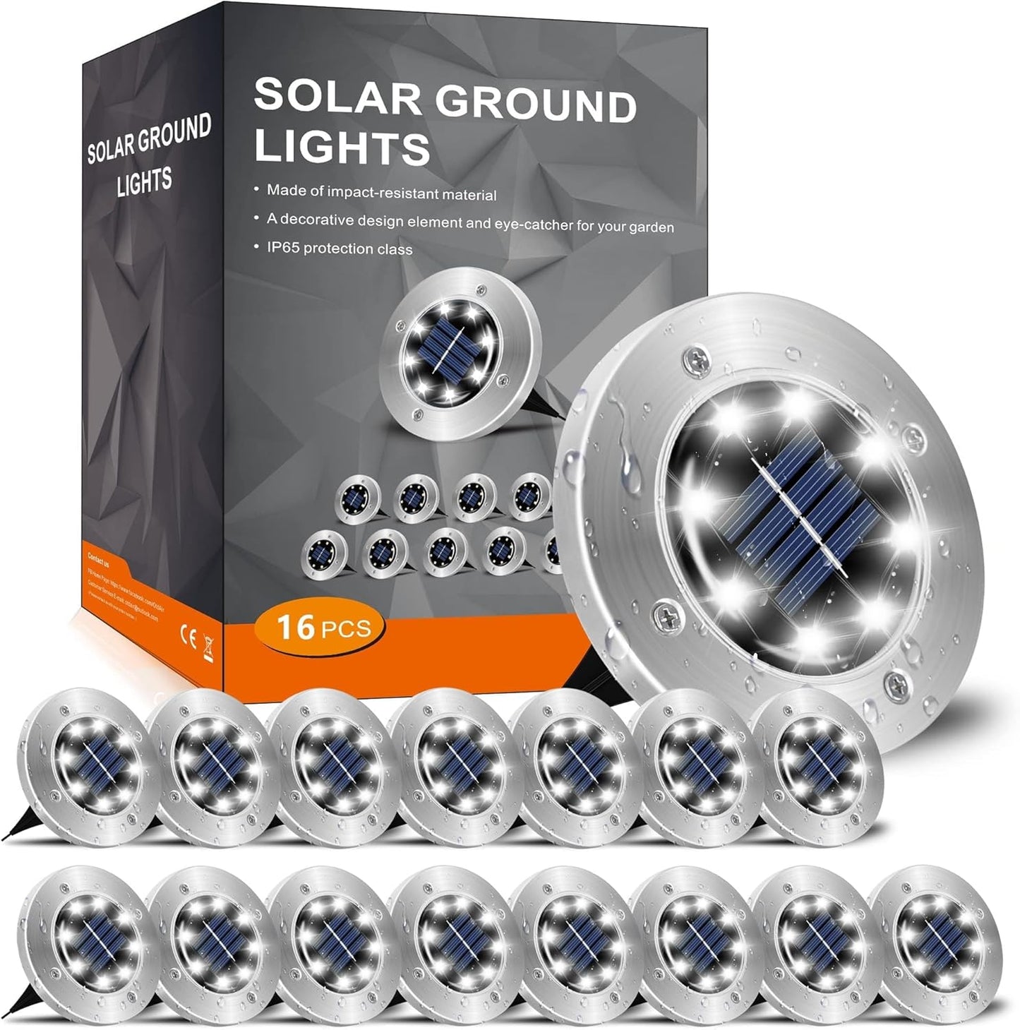 Solar Lights for Outside,8 Pack Solar Light Outdoor Waterproof, Garden Lights Landscape Lighting for Patio Pathway Lawn Driveway Walkway White