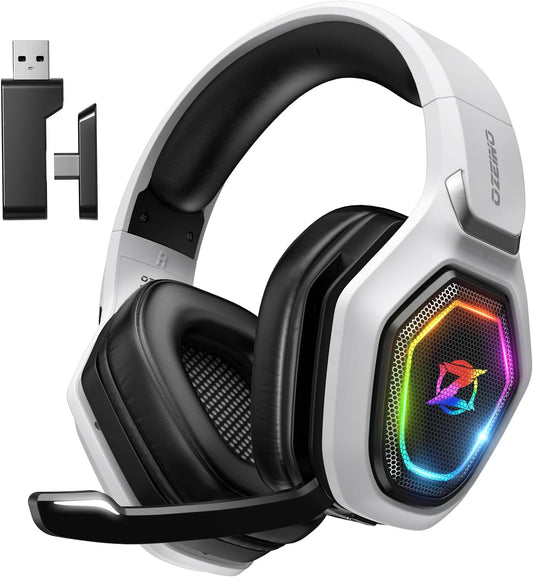 Wireless Gaming Headsets for PC, Ps5, Ps4 - Lossless Audio USB-A & USB-C Gaming Headphones with Flip Mic, 30-Hr Battery Bluetooth Headset for Switch, Laptop, Mobile, Mac
