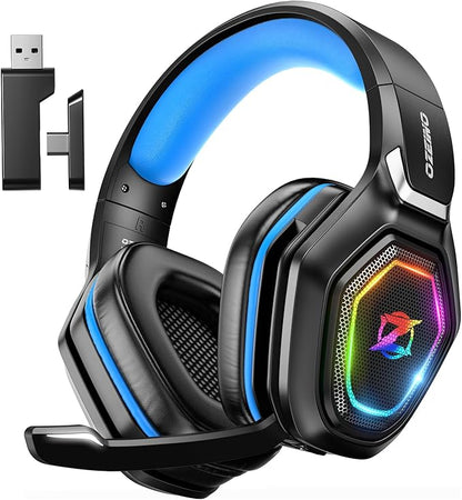 Wireless Gaming Headsets for PC, Ps5, Ps4 - Lossless Audio USB-A & USB-C Gaming Headphones with Flip Mic, 30-Hr Battery Bluetooth Headset for Switch, Laptop, Mobile, Mac