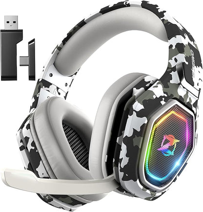 Wireless Gaming Headsets for PC, Ps5, Ps4 - Lossless Audio USB-A & USB-C Gaming Headphones with Flip Mic, 30-Hr Battery Bluetooth Headset for Switch, Laptop, Mobile, Mac
