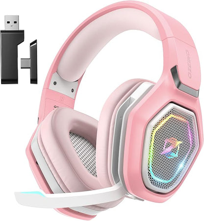Wireless Gaming Headsets for PC, Ps5, Ps4 - Lossless Audio USB-A & USB-C Gaming Headphones with Flip Mic, 30-Hr Battery Bluetooth Headset for Switch, Laptop, Mobile, Mac