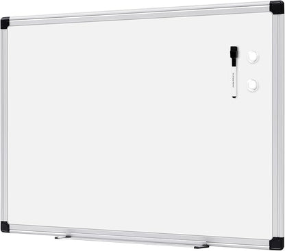 Magnetic Dry Erase Whiteboard, 24"W x 18"H, Aluminium Frame, Silver/White