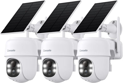 Cameras for Home Security-2.4G WiFi Outdoor Camera Wireless Solar/Battery Powered, 360° Viewing, Human Detection, Color Night Vision, Cloud/SD Storage B6 (B6-Black-1pack-2.4G