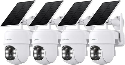 Cameras for Home Security-2.4G WiFi Outdoor Camera Wireless Solar/Battery Powered, 360° Viewing, Human Detection, Color Night Vision, Cloud/SD Storage B6 (B6-Black-1pack-2.4G