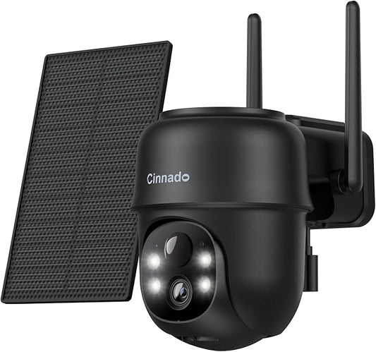 Cameras for Home Security-2.4G WiFi Outdoor Camera Wireless Solar/Battery Powered, 360° Viewing, Human Detection, Color Night Vision, Cloud/SD Storage B6 (B6-Black-1pack-2.4G