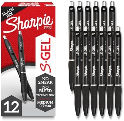Sharpie S-Gel Gel Pens Drawing Pens Gel Ink For Journaling Writing Coloring Medium Point (0.7Mm) Black Ink Pen 36 Count