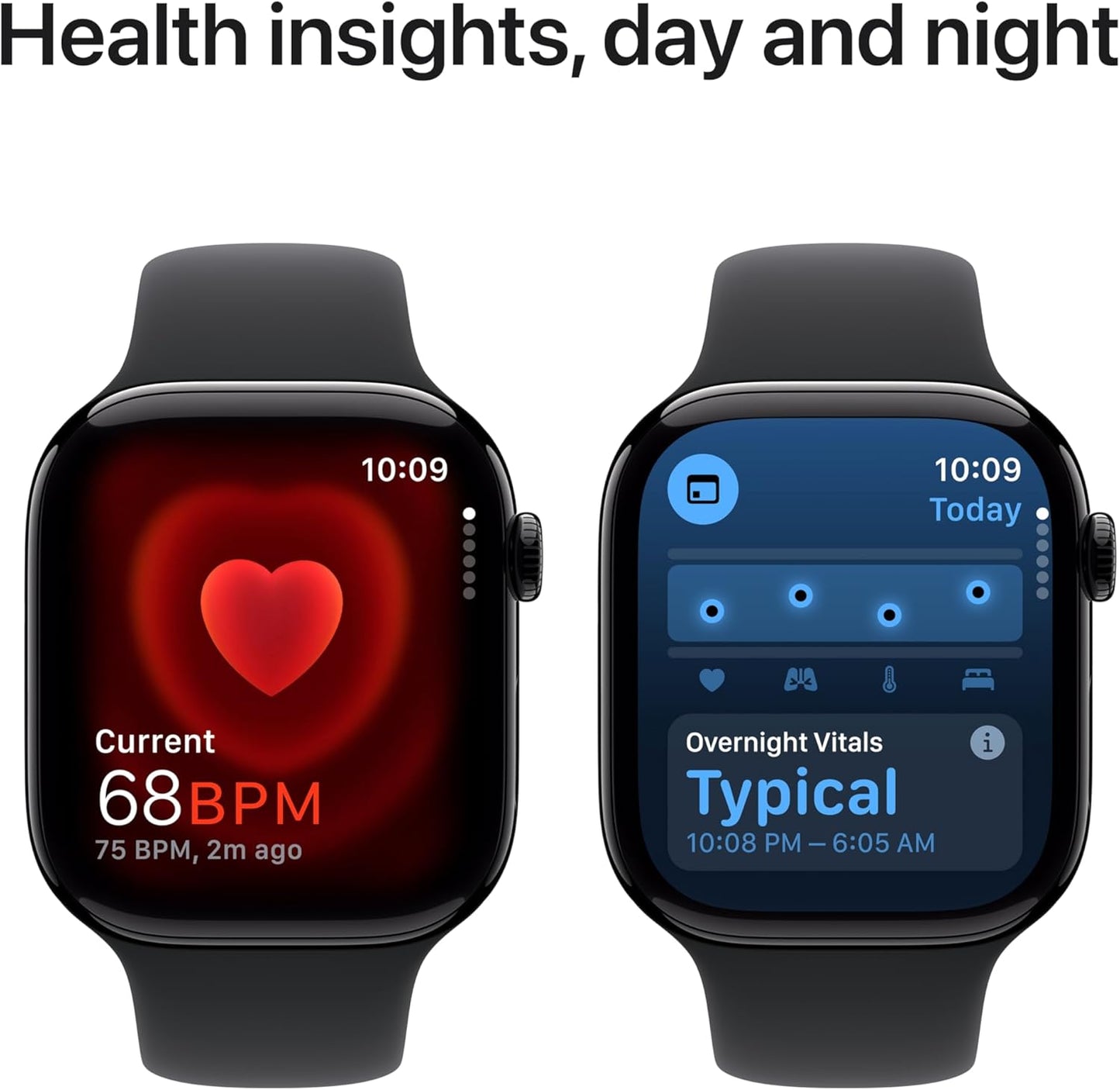 Apple Watch Series 10 [GPS + Cellular 46mm case] Smartwatch with Jet Black Aluminium Case with Black Sport Band - M/L. Fitness Tracker, ECG App, Always-On Retina Display, Water Resistant