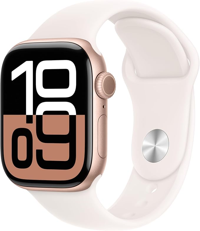 Apple Watch Series 10 [GPS + Cellular 46mm case] Smartwatch with Jet Black Aluminium Case with Black Sport Band - M/L. Fitness Tracker, ECG App, Always-On Retina Display, Water Resistant