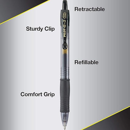 G2 Pens 1.0 mm - Bold Point, Refillable & Retractable Ballpoint Pens, Pack of 10; 5 Black & 5 Blue