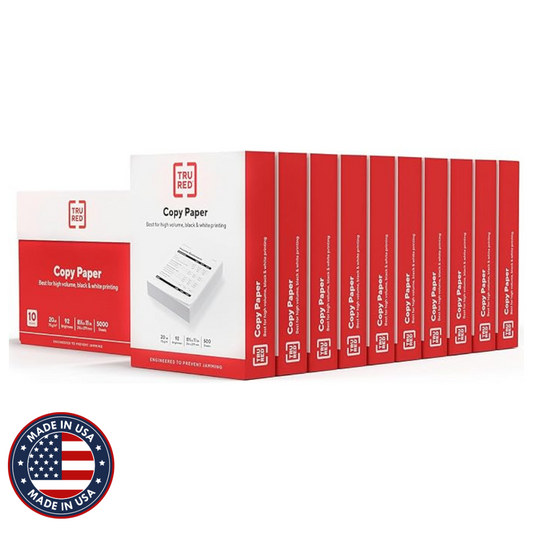 TRU RED 8.5x11 Copy Paper 20 lb. 92-Bright 5000 Sheets/Carton