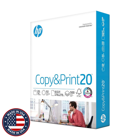 HP Printer Paper | 8.5 x 11 Paper | Copy &Print 20 lb | 1 Ream Case - 500 Sheets| 92 Bright | Made in USA - FSC Certified | 200060